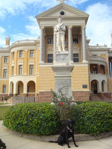 Hera at the Harrison County, Texas Courthouse in Marshall.