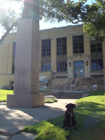Hera at the Rusk County, Texas Courthouse in Henderson.