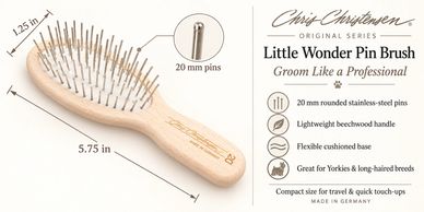 Little Wonder Pin Brush with 20mm pins for grooming.