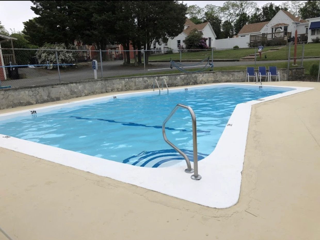 Refinished fiberglass pool in MA