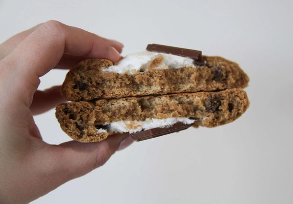 150 gram chocolate chip cookie with graham wafer, dark chocolate and gooey marshmallow