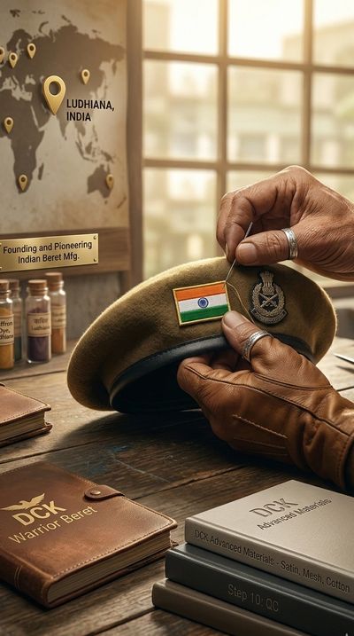 100% Wool Khaki Beret made by the best beret manufacturers over 3 generations DCK® Warrior Beret