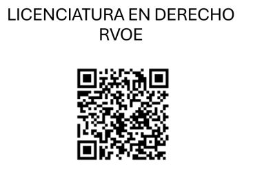 Código QR para licenciatura en Derecho con RVOE.