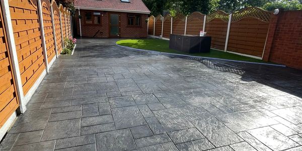 Concrete Imprint Garden with Turf