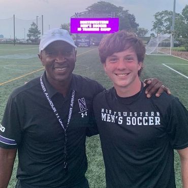 Coach Russell Payne of Northwestern University and Jackson McClanahan