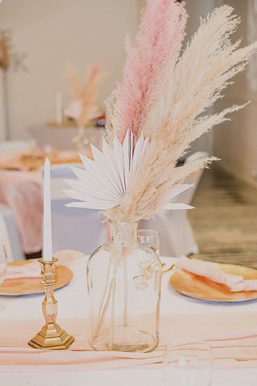 Boho centerpiece for a birthday brunch