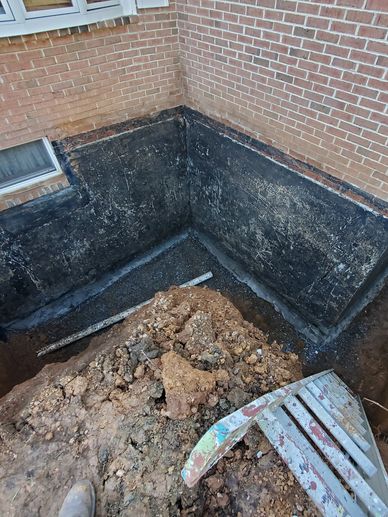 Excavated foundation wall