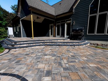 Unilock Paver patios curved steps