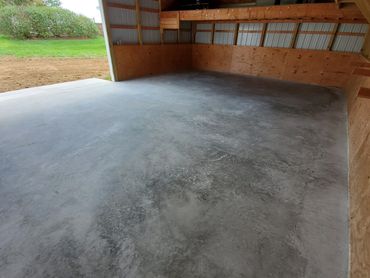 Concrete floor in pole building