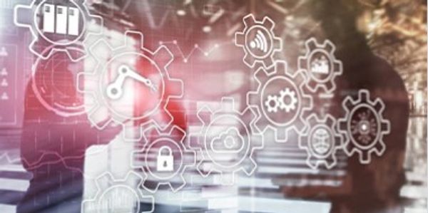 Digital gears representing technology and automation.