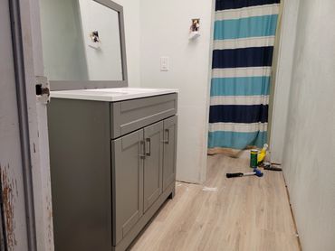 Bathroom Remodel New Floors New Vanity