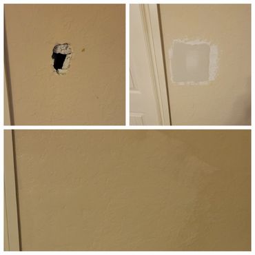 Drywall hole patched and painted