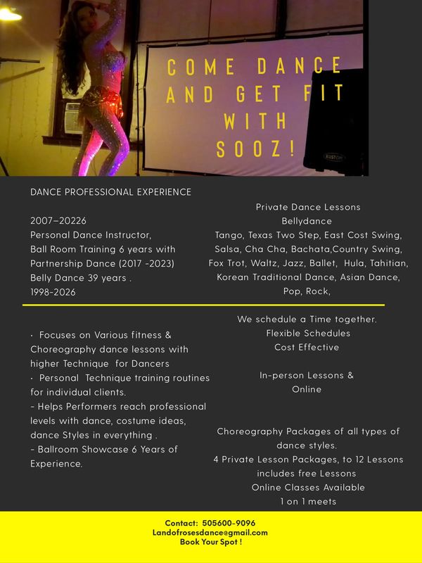 Advertisement for dance lessons by a professional instructor.