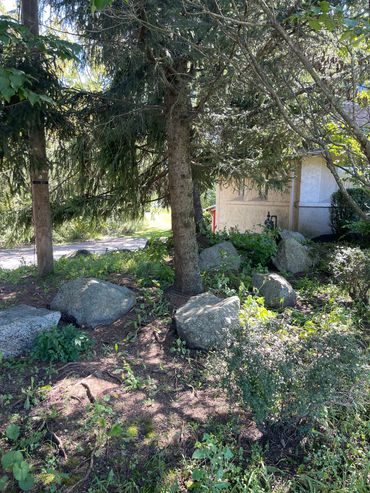 Before shot of mulch bed