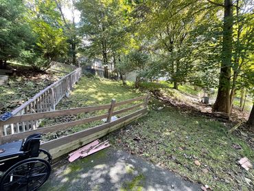 After shot of weed whacking job