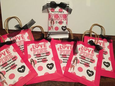 Custom Pink party favor bags