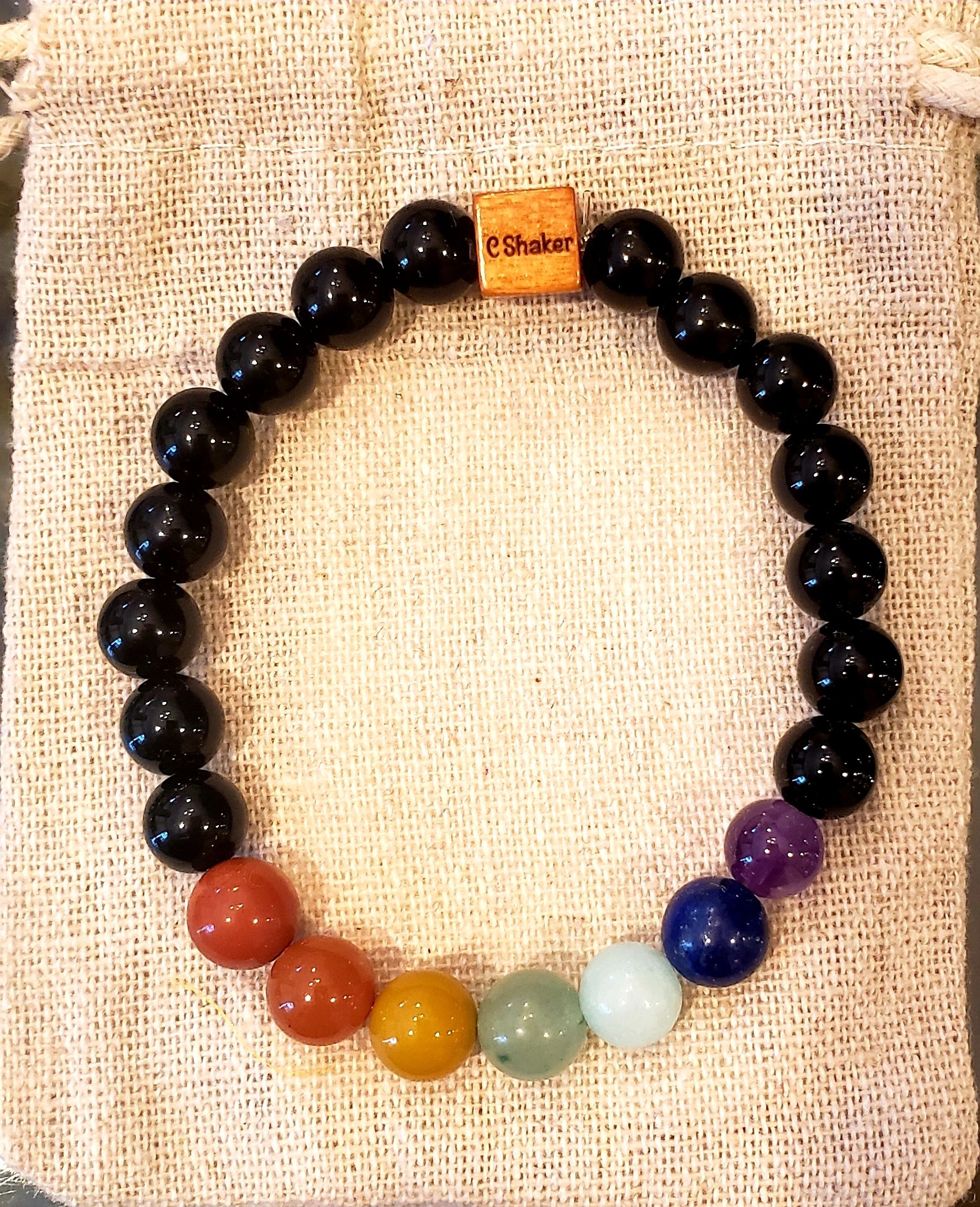 Chakra Bracelet made with onyx Reiki infused by The Soul of Zeal