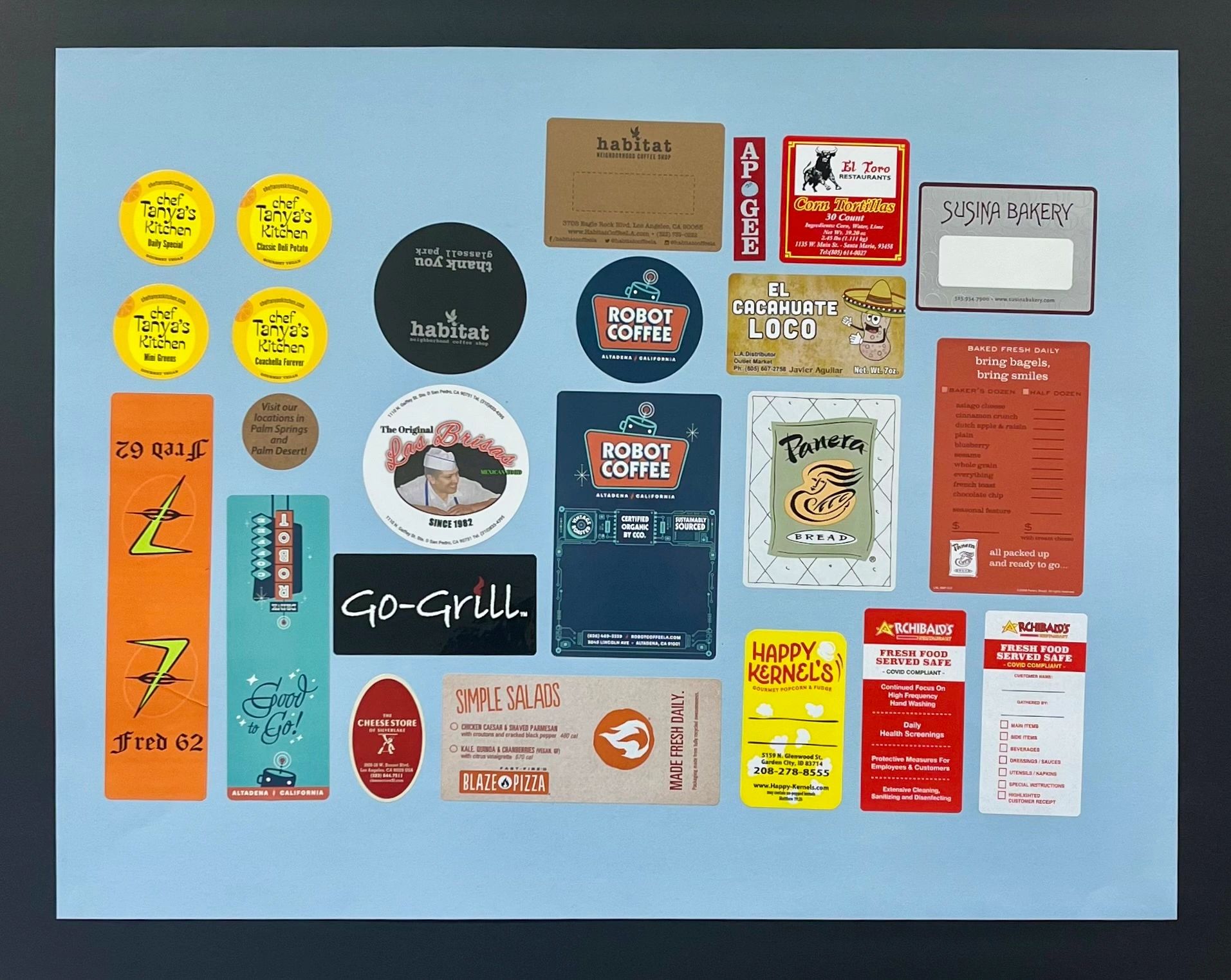 restaurant labels, food delivery labels, food service labels, to-go labels, tamper evident labels