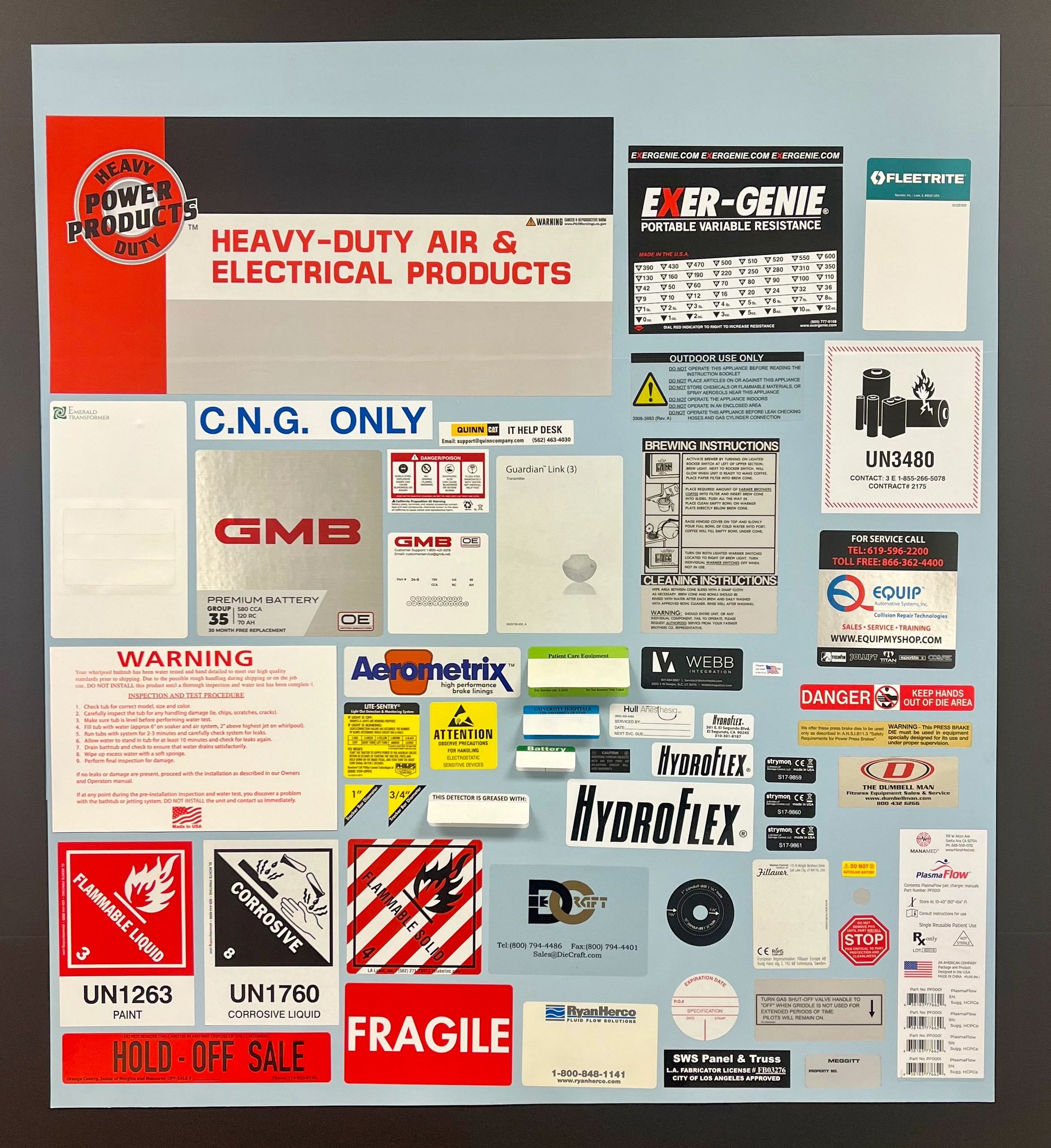 durable labels, polyester labels, outdoor labels, battery labels, warning labels, industrial labels
