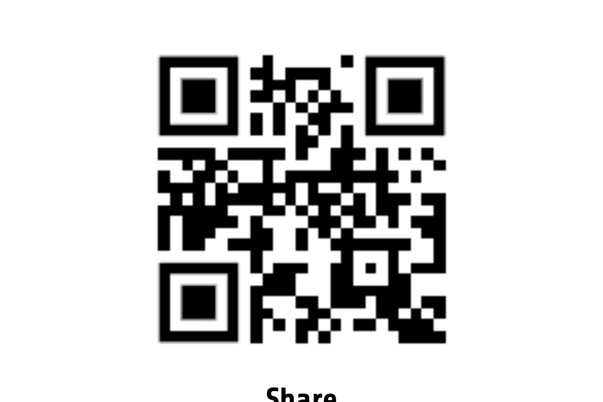 Black and white QR code centered on white background.