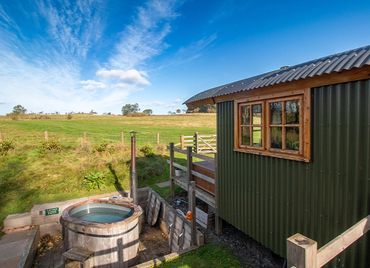 The view from the side of Chishillway Shepherds Hut in Northumberland