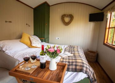 The sleeping area inside Chishillway Shepherds Hut in Northumberland