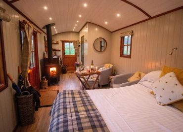 Inside Chishillway Shepherds Hut in Northumberland