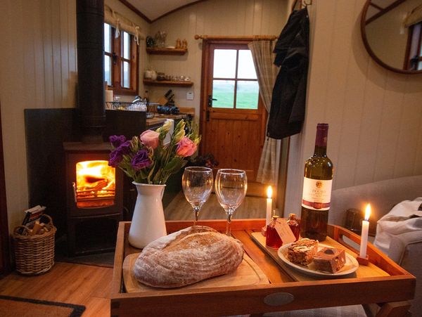 Some treats for visitors, left by the owners of Chishillway Shepherd Hut