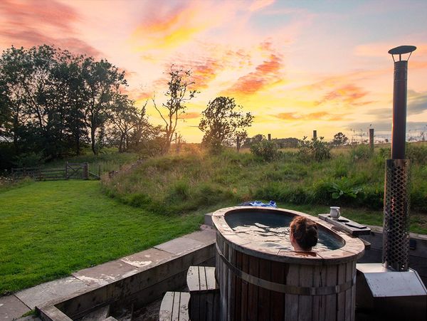 The Hot Tub at Chishillway Shepherds Hut in Northumberland