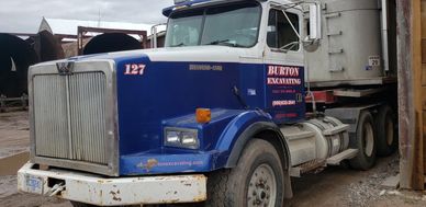Burton Excavating, Inc. 49783 used equipment for sale site prep septic systems, water lines material