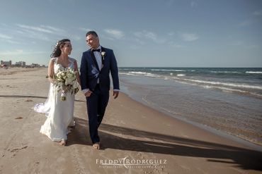 Just got married at South Padre Island beach wedding and now heading to their ceremony.