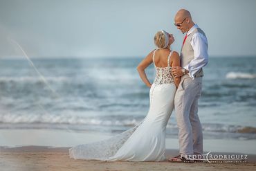 A moment alone to capture their new chapter on their South Padre Island beach wedding.