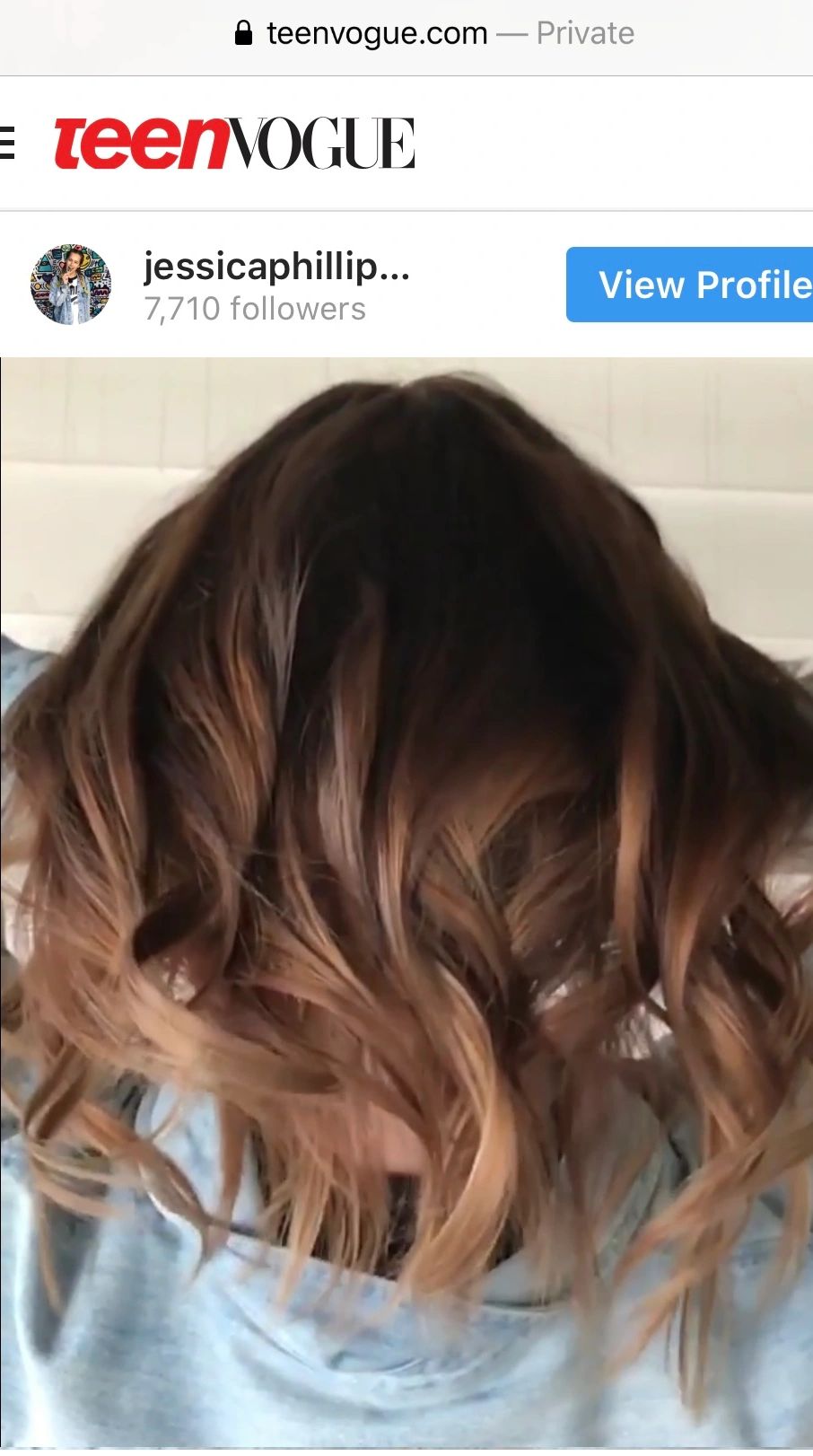 jessica phillips hair featured in teen vogue with her tiger eye hair color trend