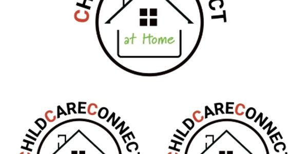 Logos for Child Care Connect at Home, Events, and Business.