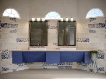 resort poolhouse bath and dressing room redesign