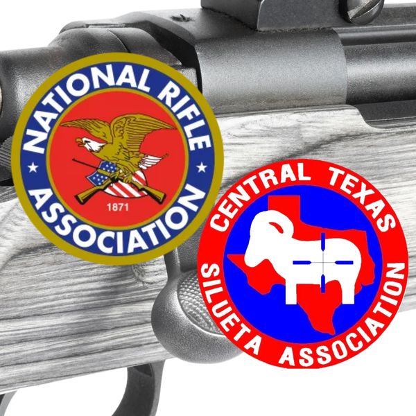 NRA and CTSA logos superimposed over a bolt action rifle.