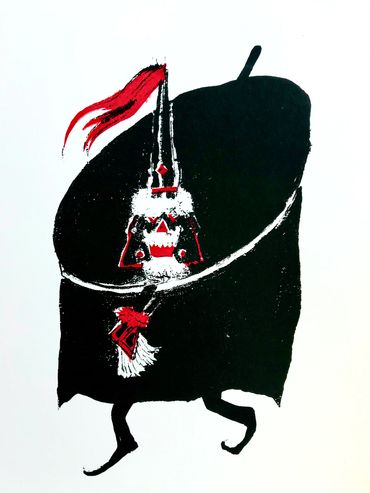 The Padstow Obby Oss Screen Print 2022