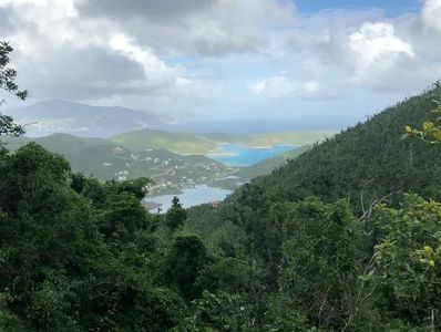 View of islands and sea in the US Virgin Islands