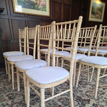 White Chiavari Chair seat cover for elegant wedding and event styling