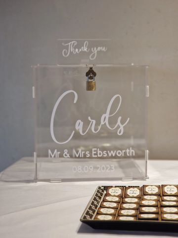 Personalised Card Box for weddings and events.
