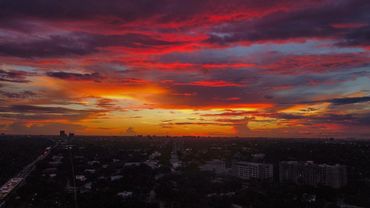 Miami Red Sunset captured by Drone