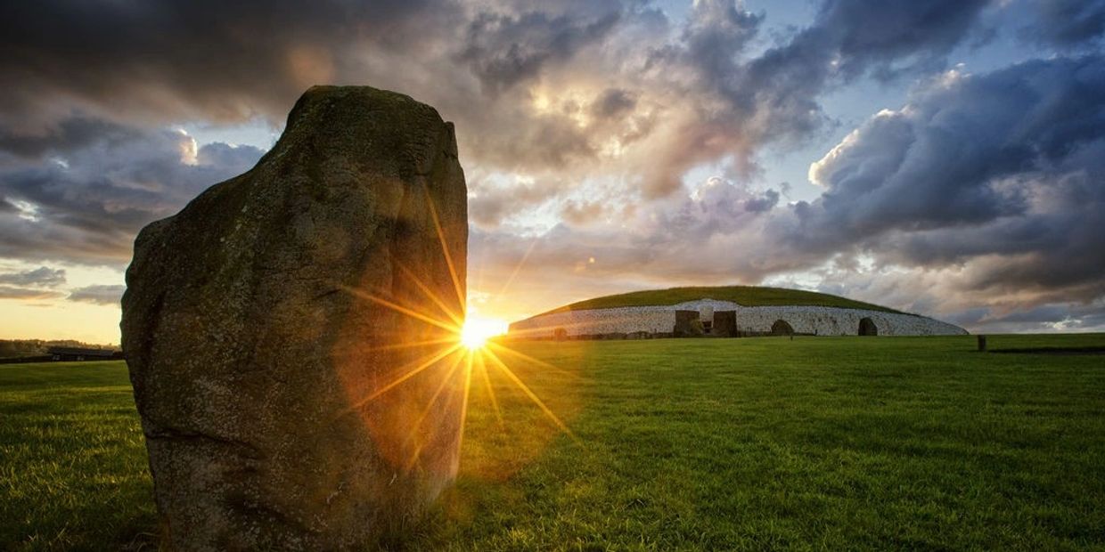 Newgrange burial mound at sunrise