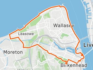 A scenic ride to New Brighton, following the Wirral waterfront with sweeping views across the Mersey