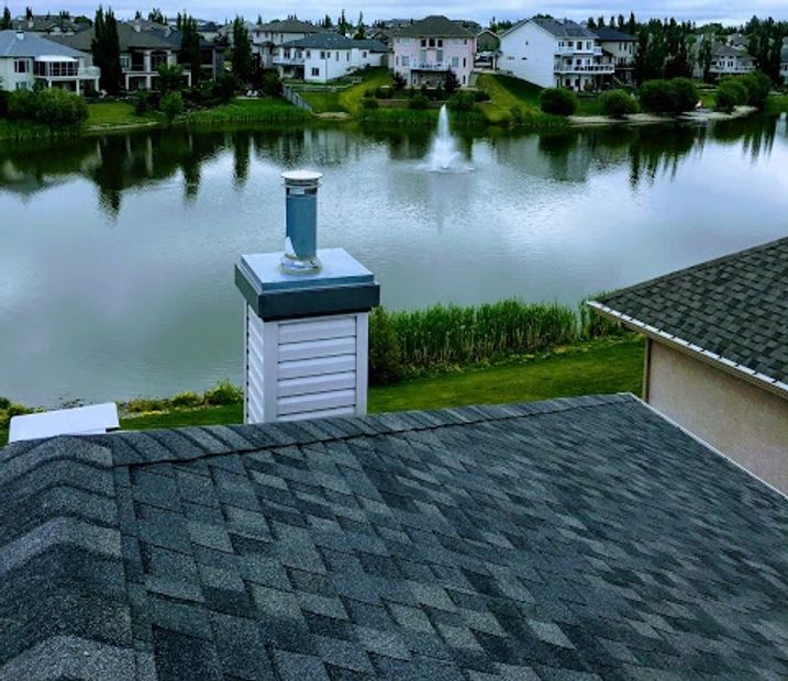 Edmonton Area houses, chimney roofing grey colour beautiful view