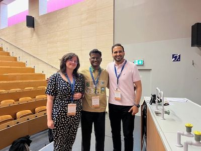 From the right: Rebekah Penrice-Randal, Bennett Henzeler and Rami Bechara.