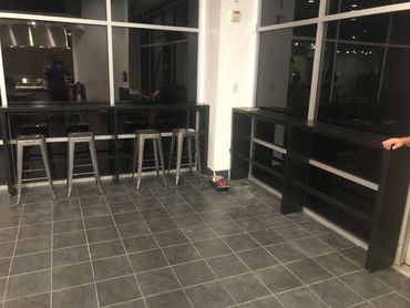 Custom furniture - high top restaurant seating.