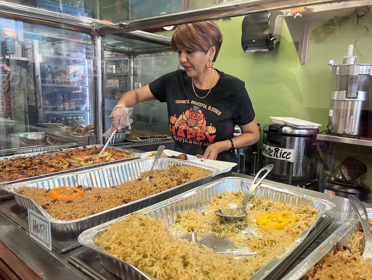 Thanksgiving Dinner Being Served To The Community