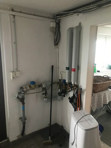 Exposed pipework ready to be hidden