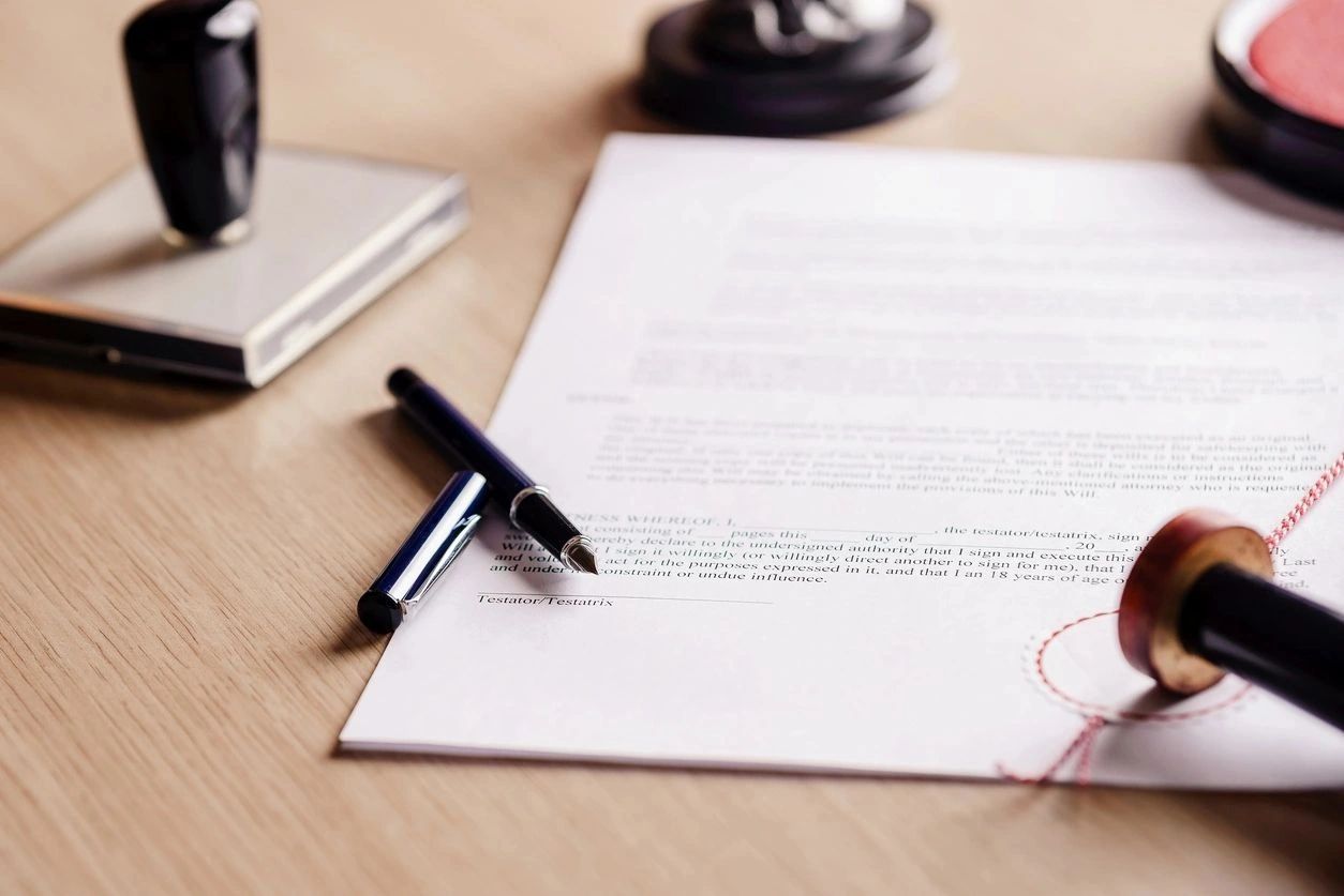 Papers with Notary Stamp
