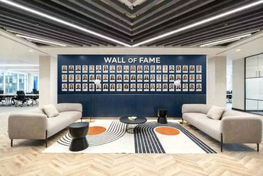 Wall of Fame Lounge
A vibrant recognition zone designed to celebrate achievements while encouraging